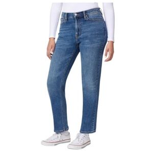 Scotch & Soda | Mid Rise Blue Denim with Pink and Yellow Stitching Accents